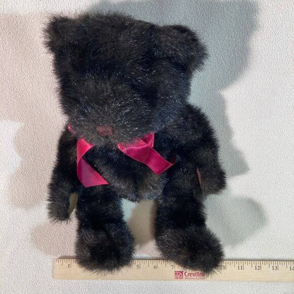 Teddy Bear Russ "Dickens" Dark Brown with‎ Red Bow Vintage - Picture 2 of 6